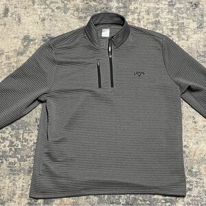Callaway Men's Charcoal Striped Quarter-Zip Jacket